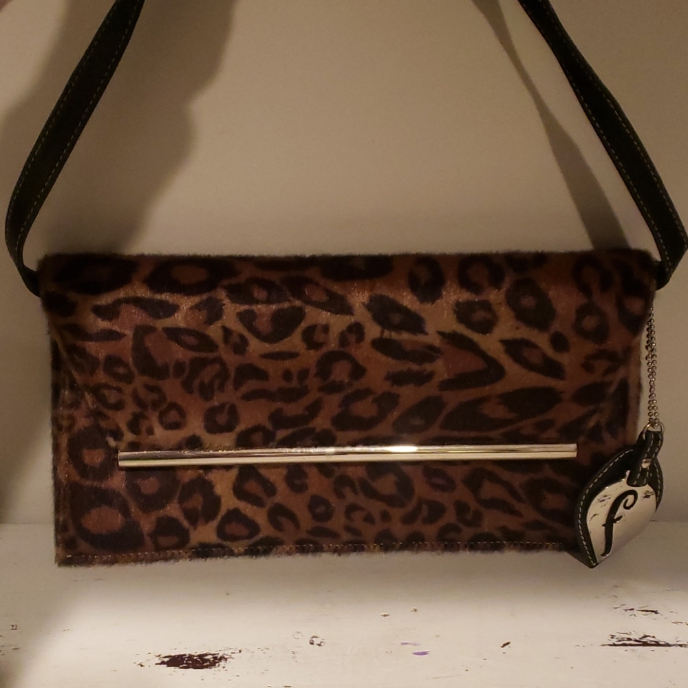 Fortuna valentino leopard clutch/shoulder bag